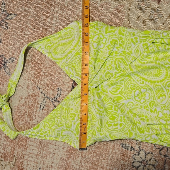 Ellen Tracy Lime Green Halter Neck Moderate Coverage Swimsuit Size 6 - Picture 9 of 10